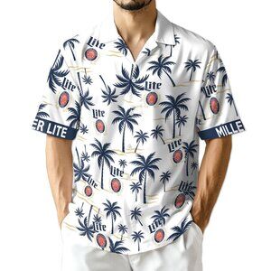 Beer-Themed Hawaiian Shirt – Light Brew Graphic Tropical Button-Up